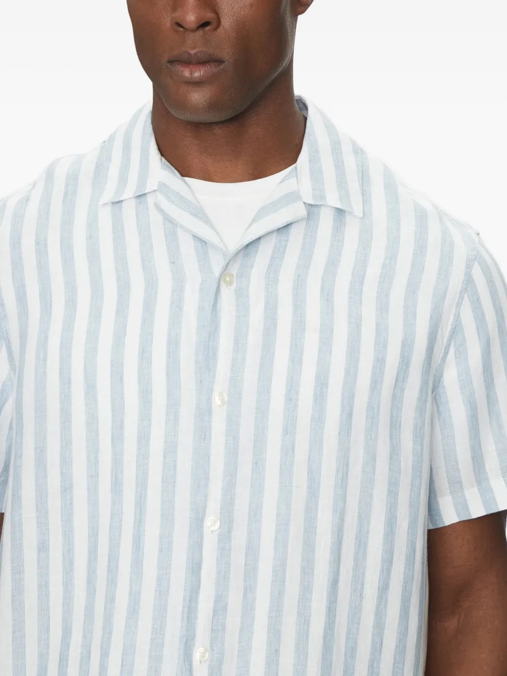 Michael Kors striped short-sleeve shirt Blauw