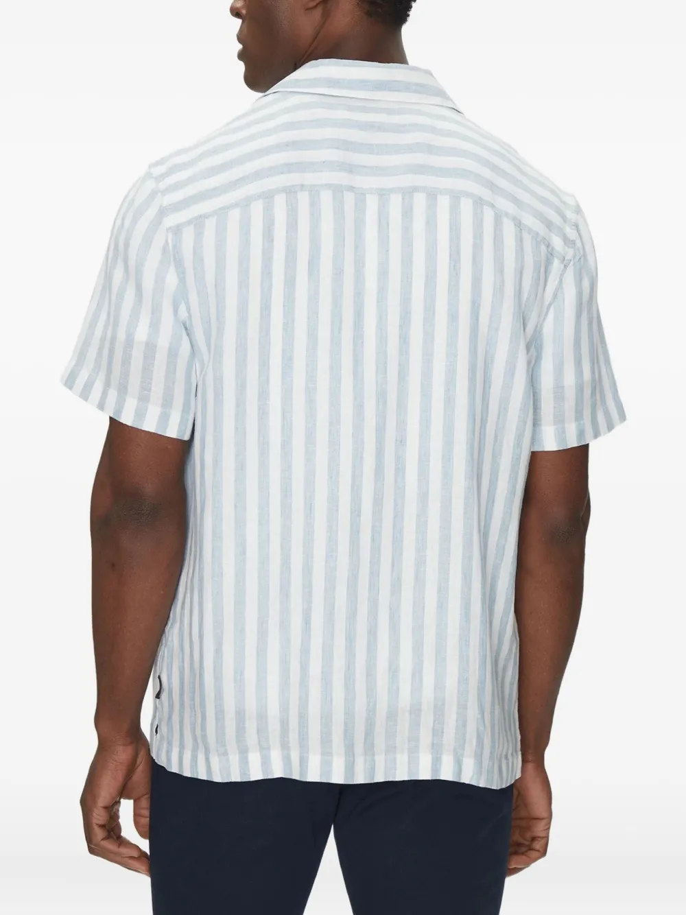 Michael Kors striped short-sleeve shirt Blauw