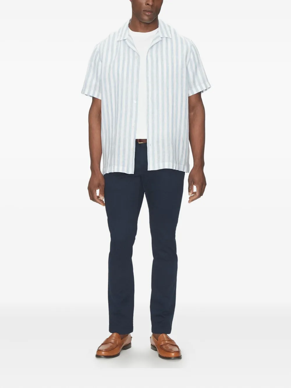 Michael Kors striped short-sleeve shirt Blauw