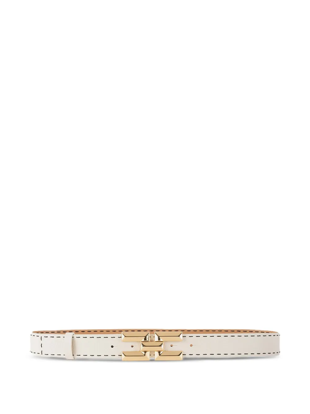 Elisabetta Franchi contrast-stitch leather belt Wit