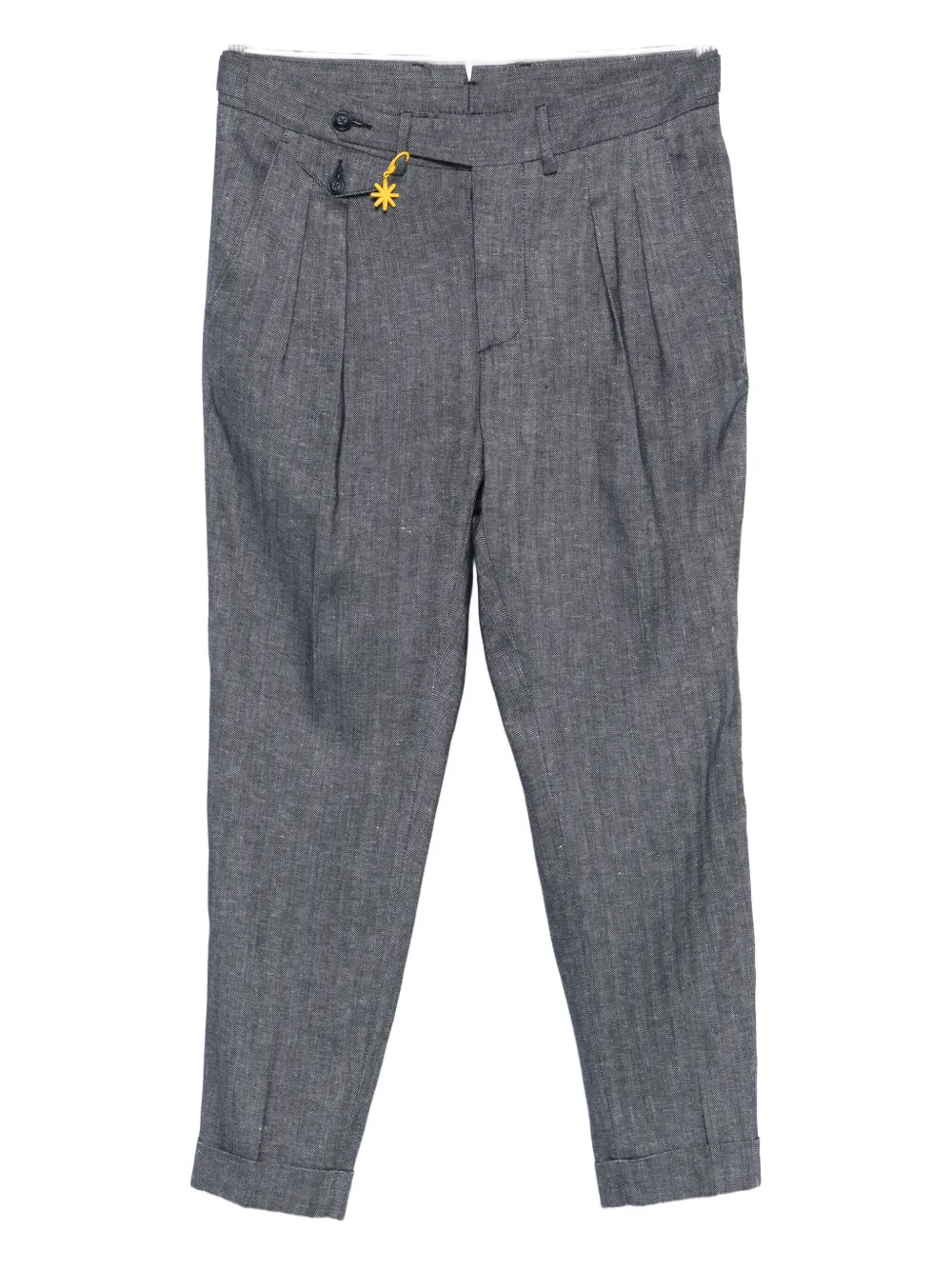 Manuel Ritz Broek met geplooid sterdetail Blauw