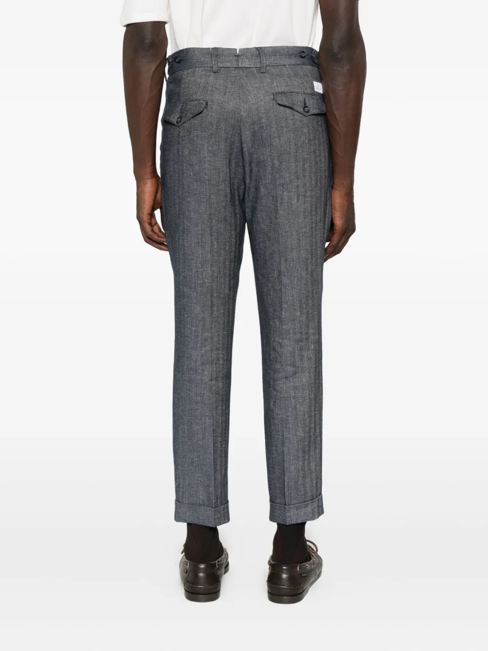 Manuel Ritz Broek met geplooid sterdetail Blauw