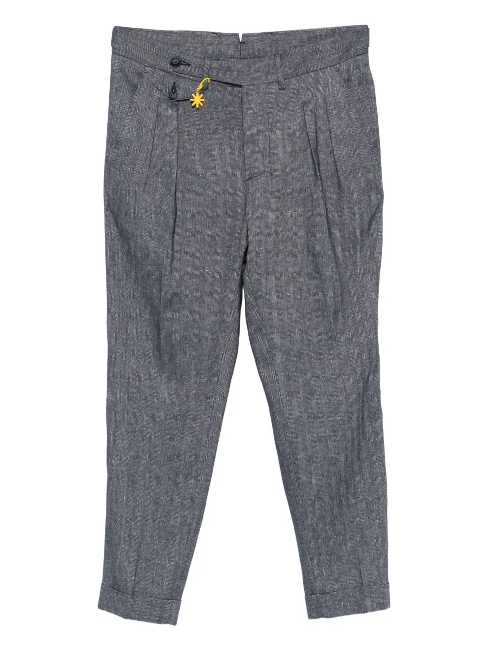 Manuel Ritz Broek met geplooid sterdetail Blauw