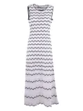 D.Exterior zigzag knit dress - White