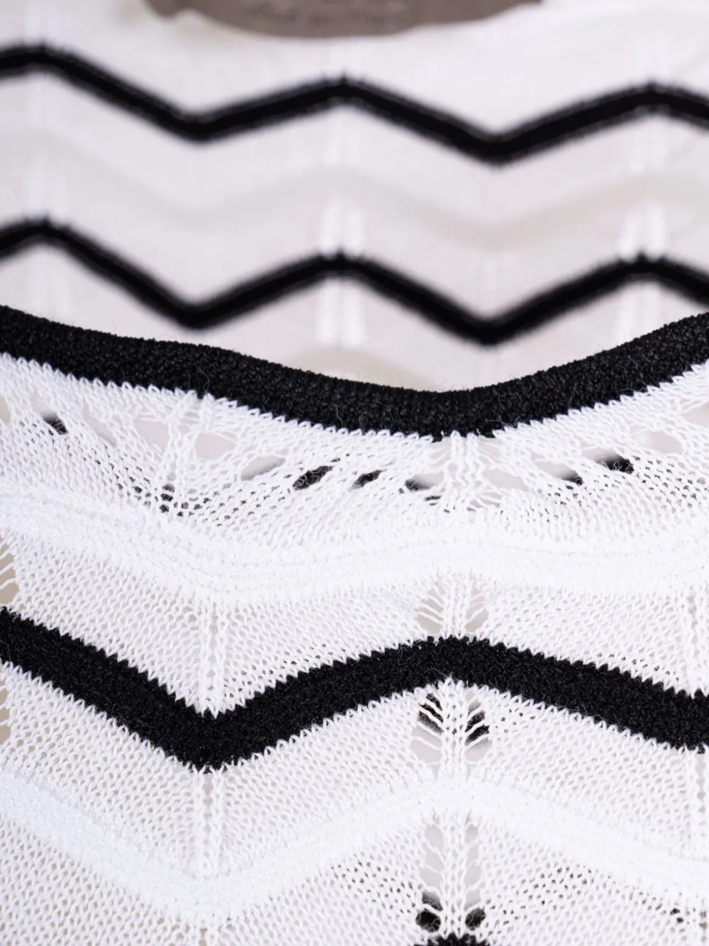 D.Exterior Jurk met zigzagprint Wit