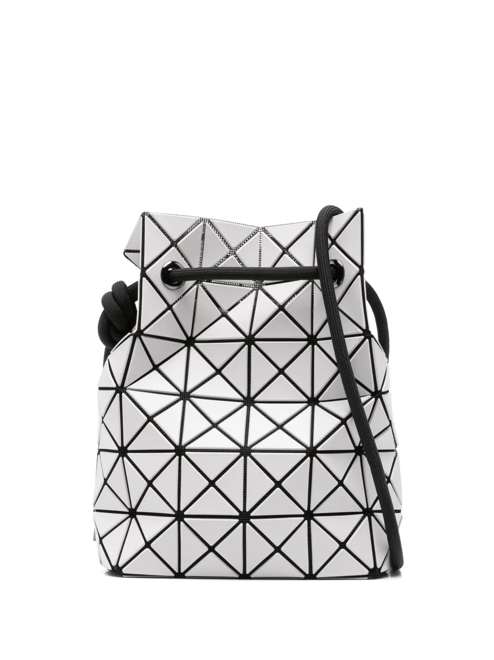 geometric-panelled bucket bag