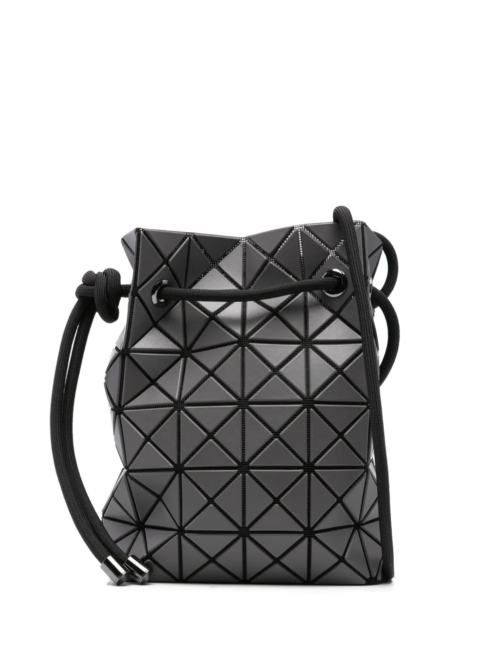 geometric-panelled bucket bag