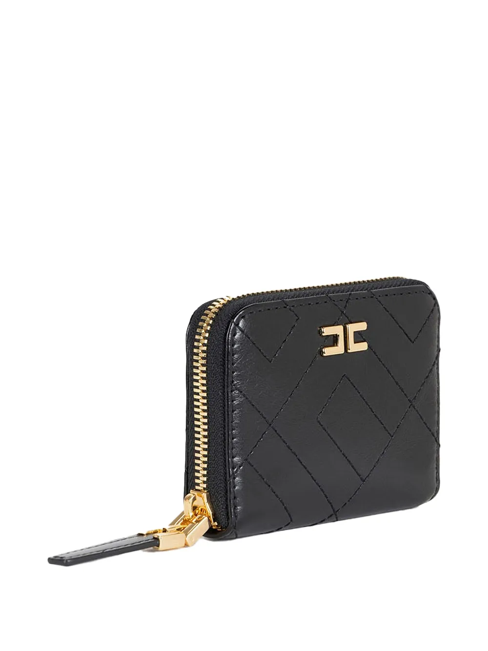 Elisabetta Franchi quilted zip-around wallet Zwart