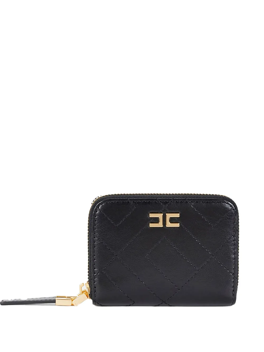 Elisabetta Franchi quilted zip-around wallet Zwart