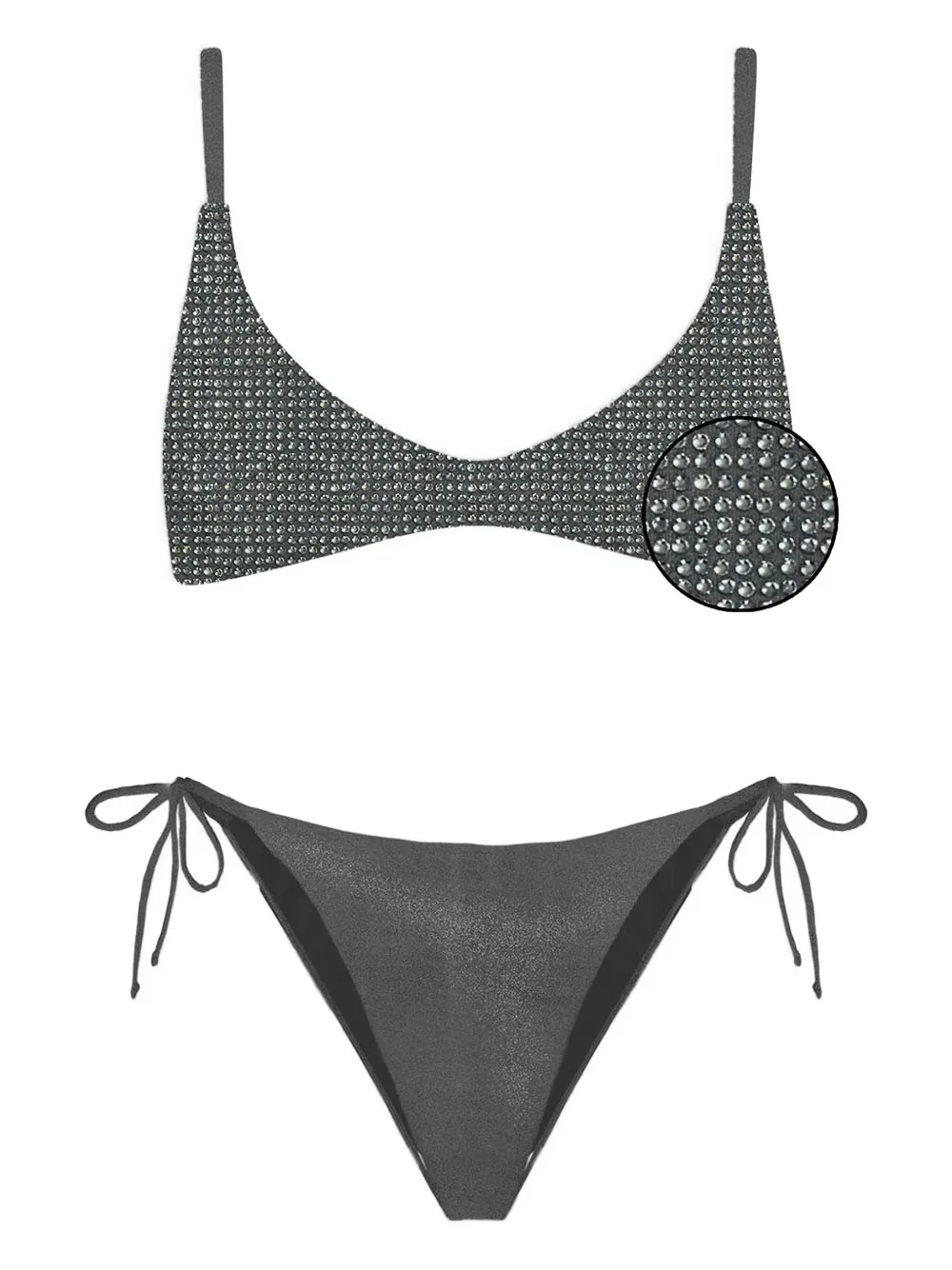 MC2 Saint Barth Bikini verfraaid met kristallen Zwart