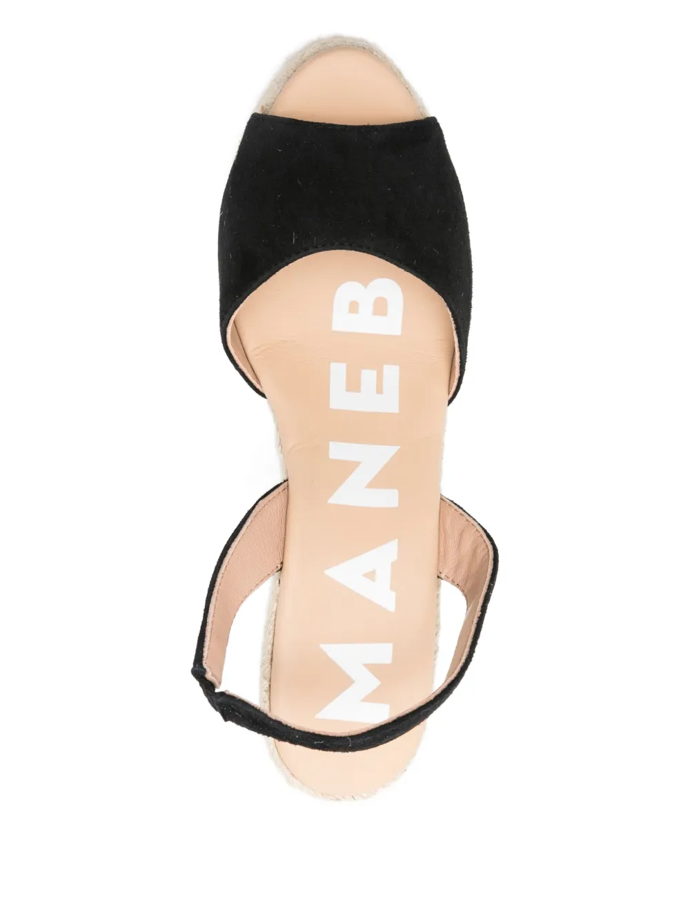 Manebi 100 mm espadrilles met open neus en sleehak Zwart