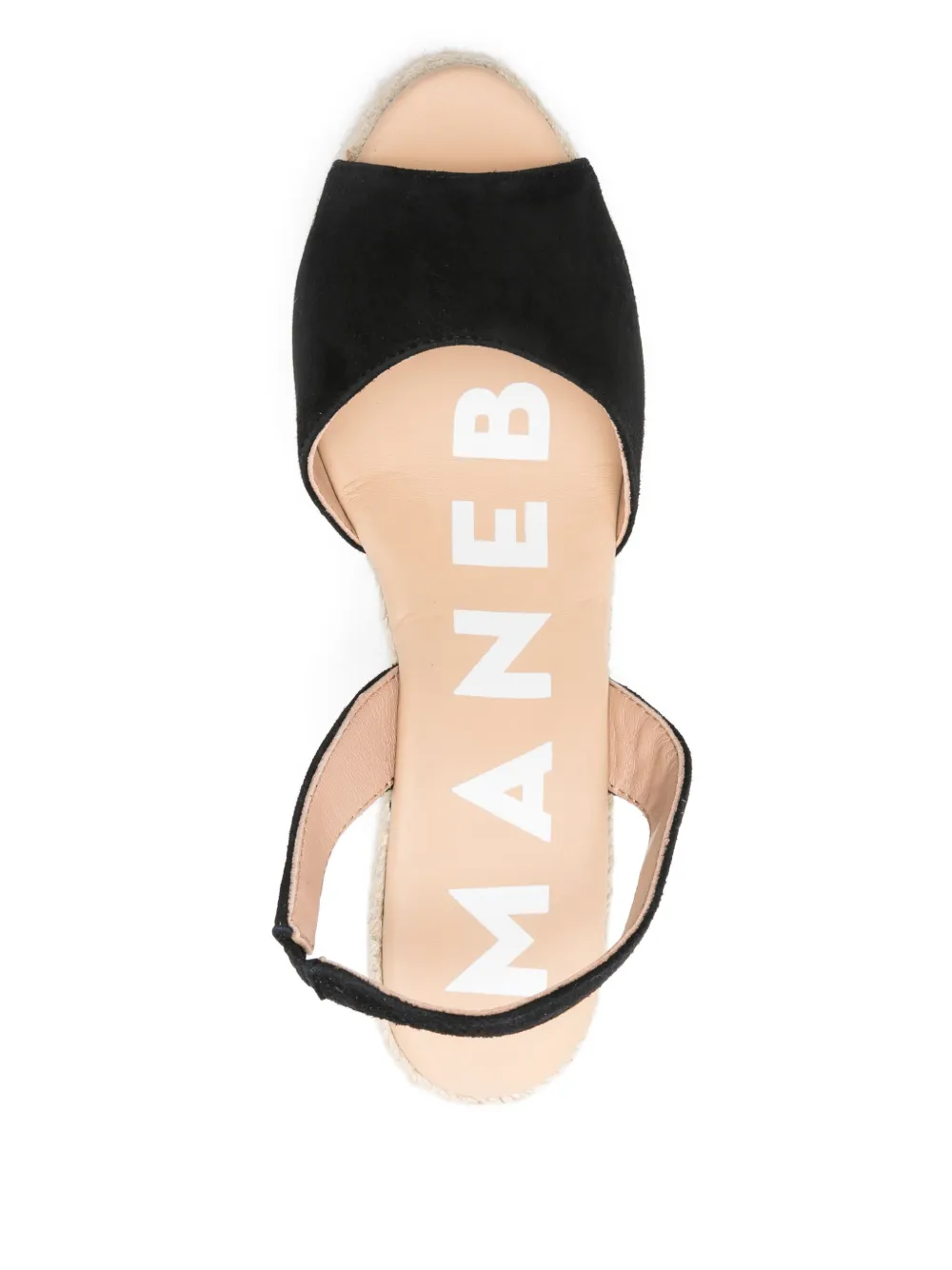 Manebi 100 mm espadrilles met open neus en sleehak Zwart