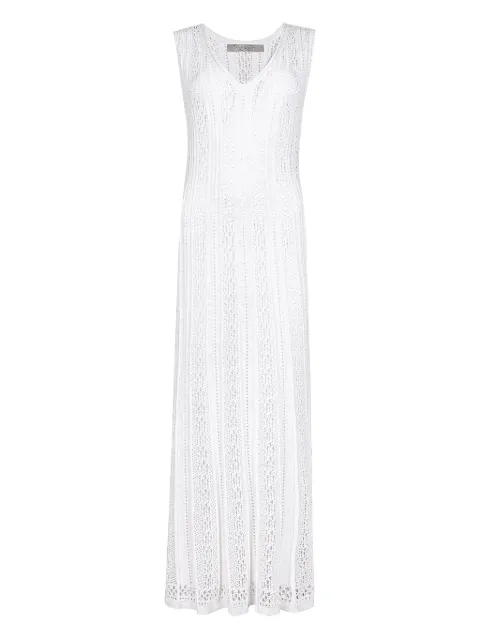 D.Exterior knitted sleeveless maxi dress