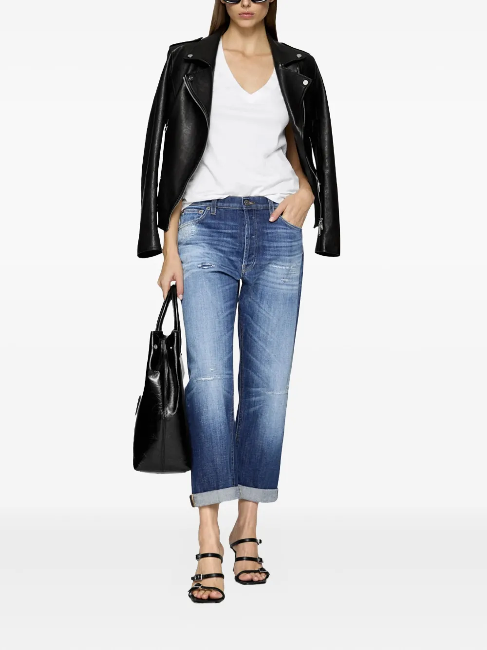 DONDUP Gerafelde jeans met vijf zakken Blauw