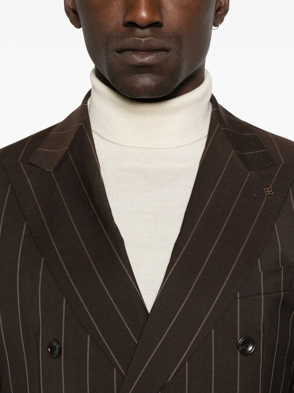 Tagliatore pinstripe welt-pockets suit Bruin