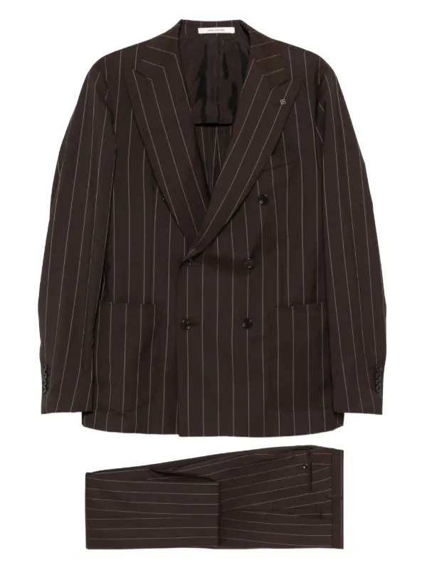 Tagliatore ストライプ スーツ | ブラウン | FARFETCH JP