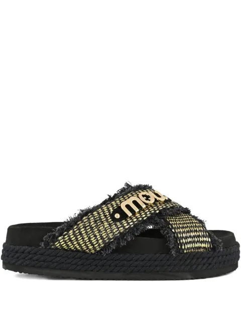 Mou cross-strap rope-trimmed sandals