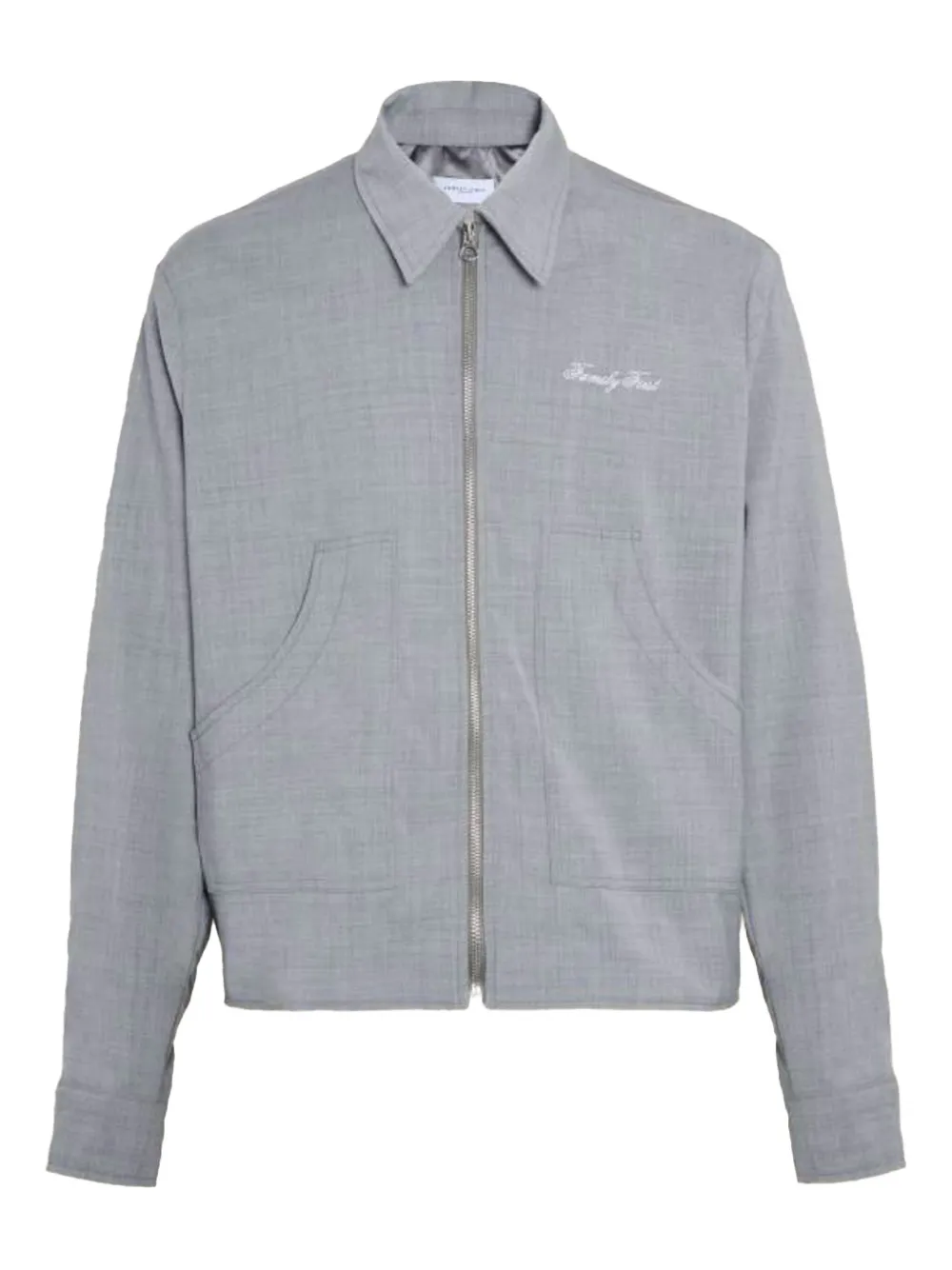 Family First embroidered zip-up jacket - グレー Family First embroidered zip-up jacket - グレー