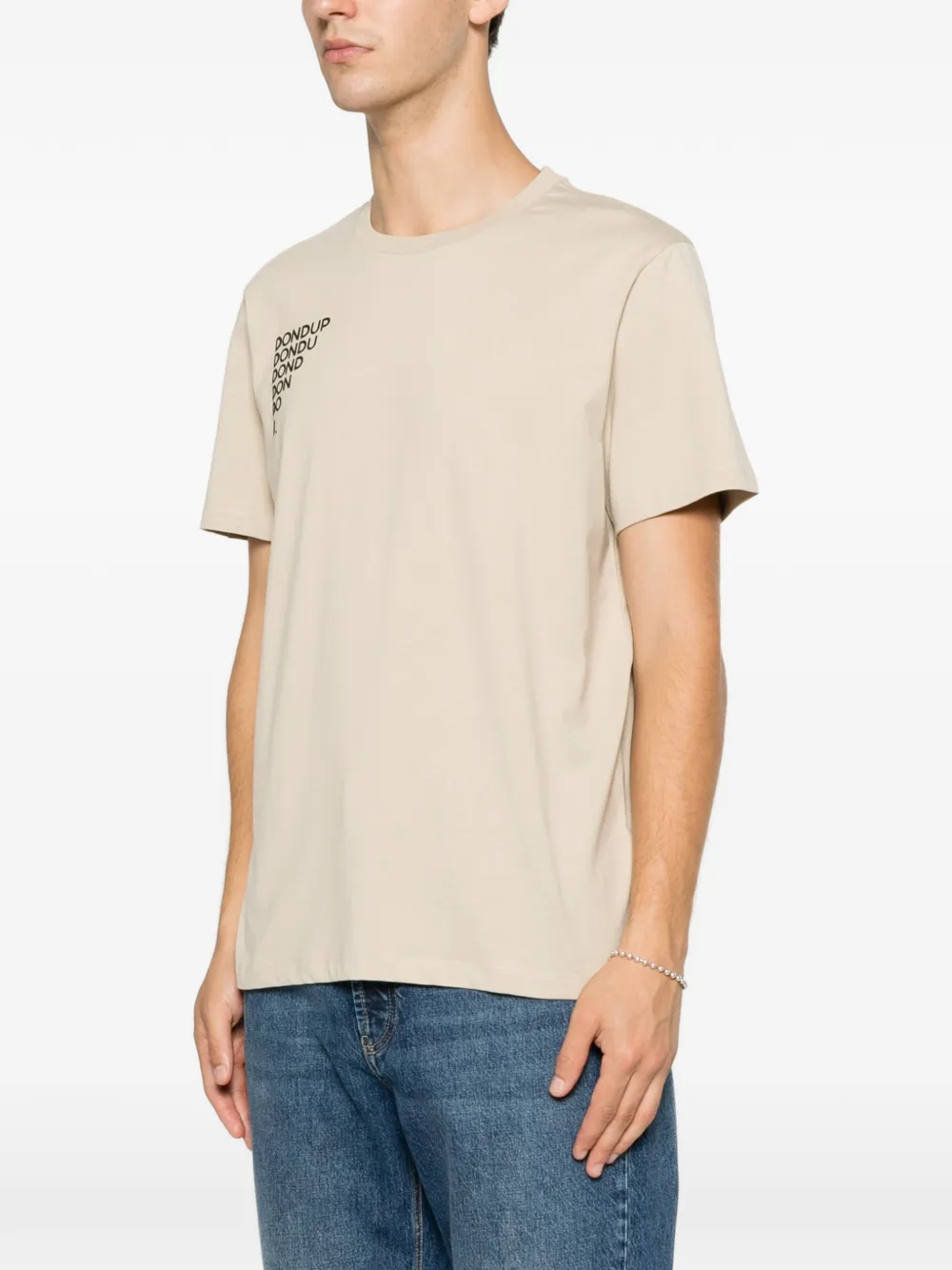 DONDUP T-shirt met logoprint Beige