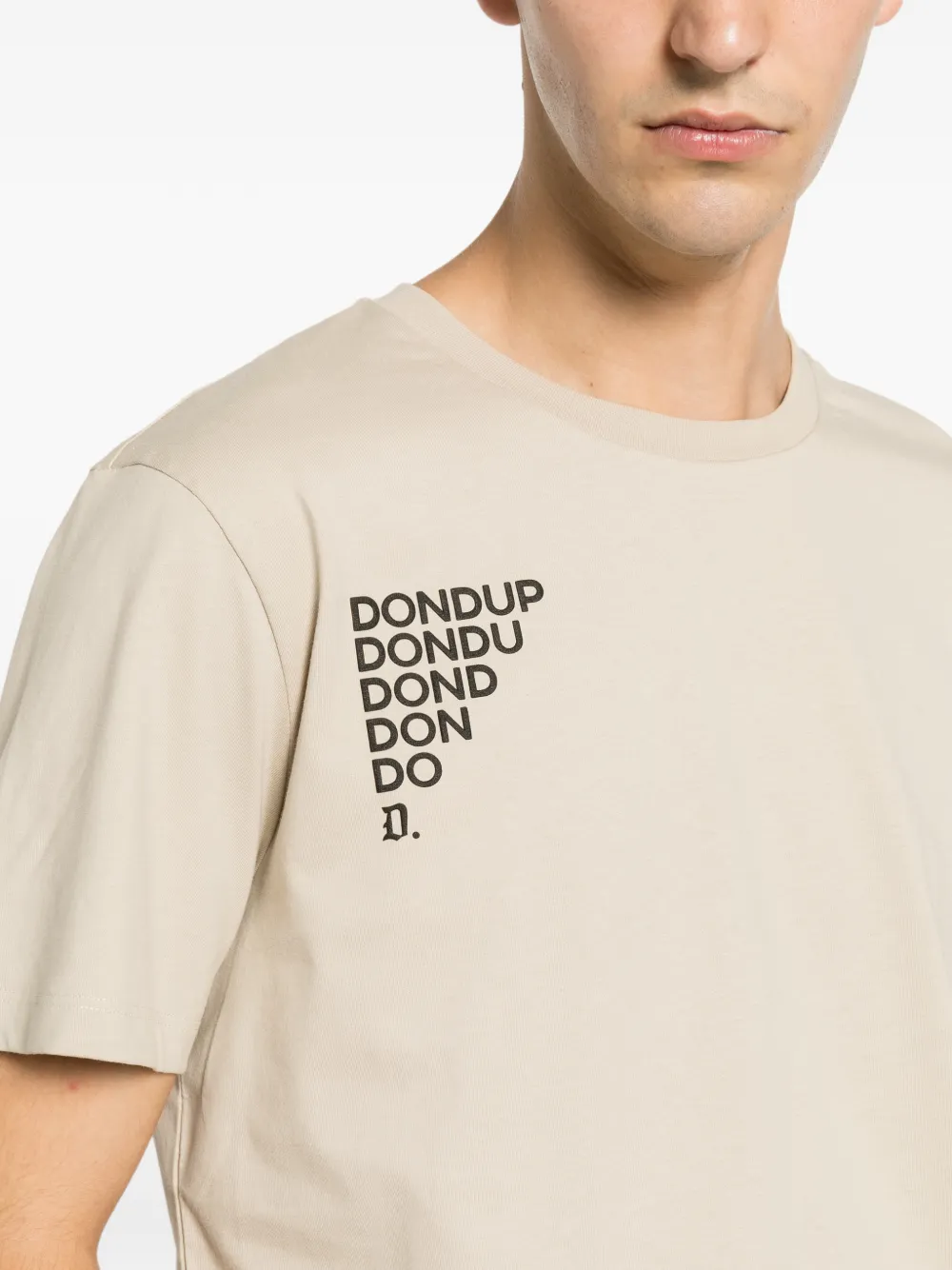DONDUP T-shirt met logoprint Beige