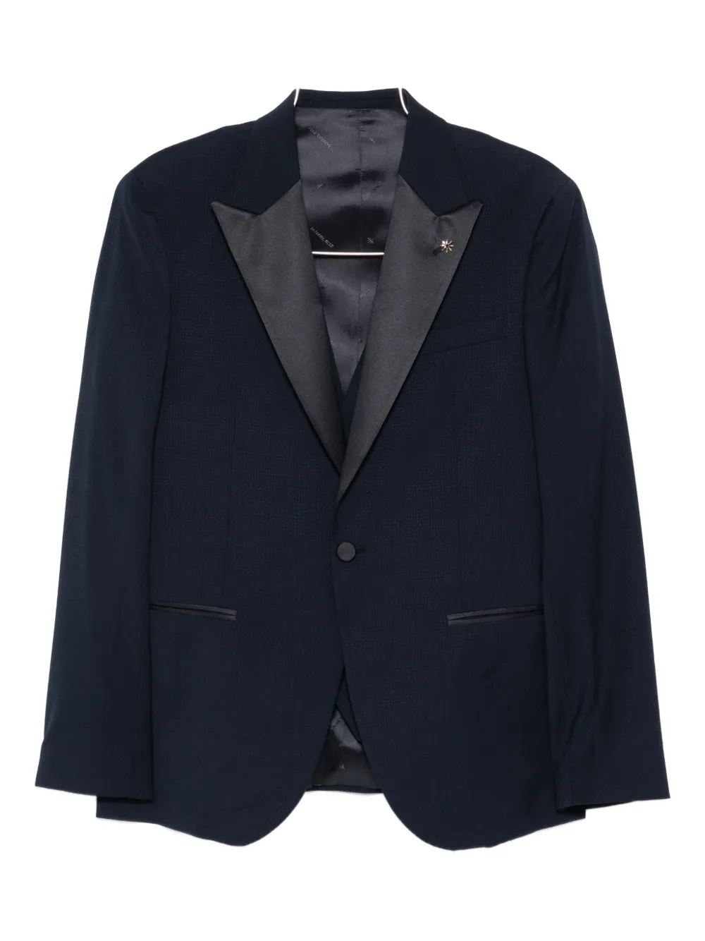 Manuel Ritz Peak-lapel Single-breasted Dinner Suit In Blue