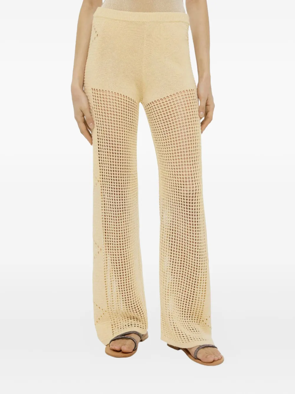 MC2 Saint Barth Alva crochet-detail trousers Beige