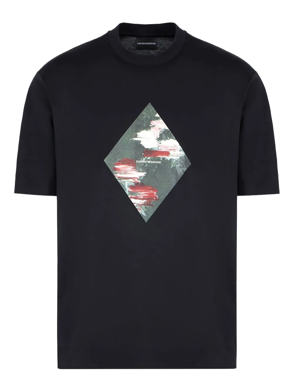 Emporio Armani diamond-print t-shirt | Black | Image 1
