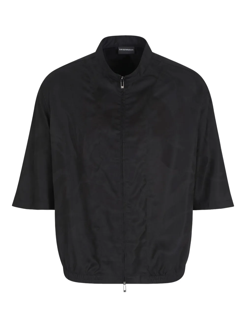 Emporio Armani zip-front short-sleeved lightweight jacket | Black | Image 1