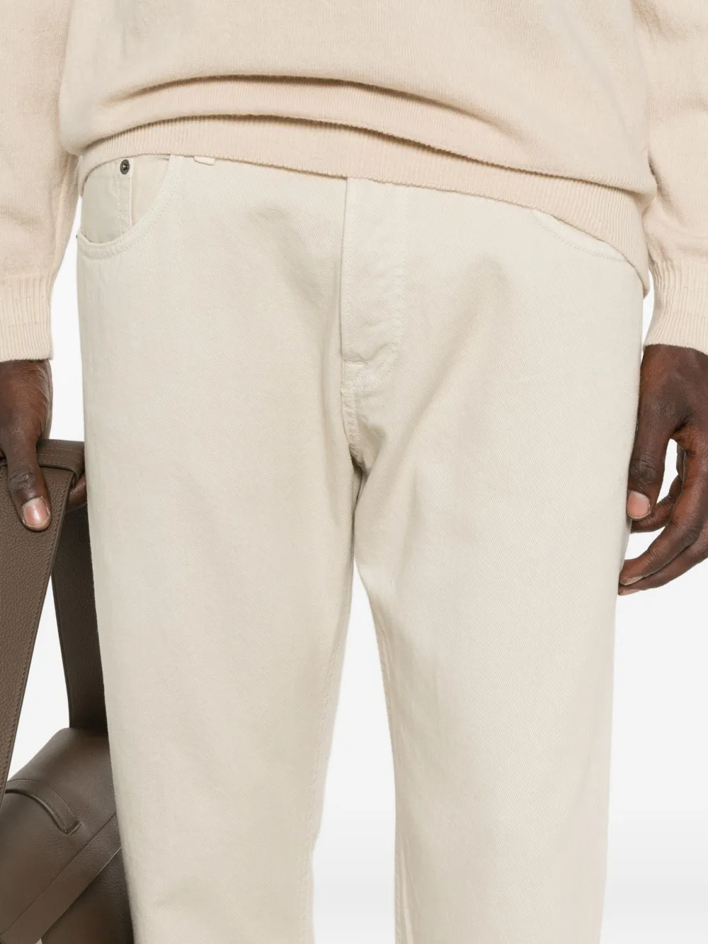DONDUP Katoenen jeans met vijf zakken Beige