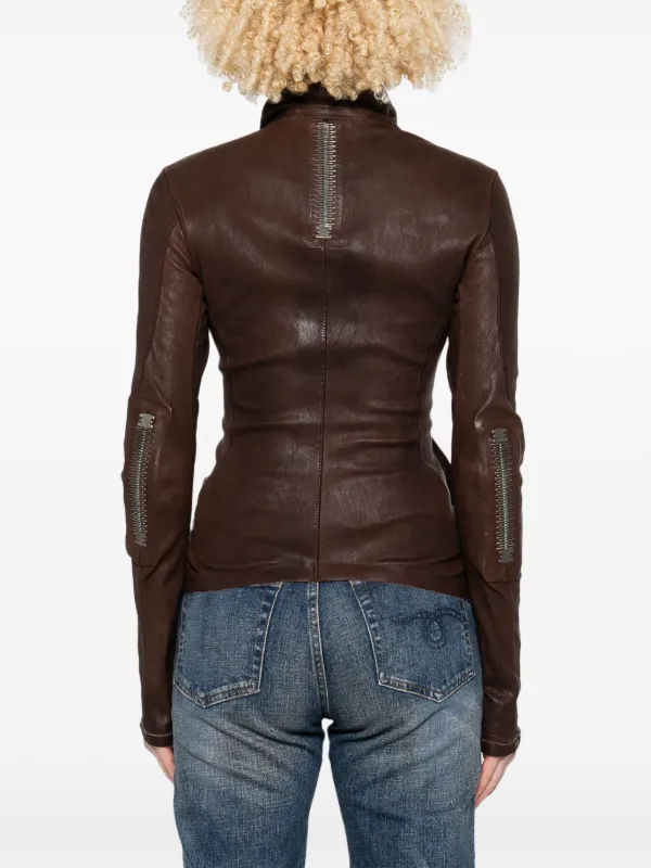 Isaac Sellam Experience Prudente Neo Leather Jacket | Brown | FARFETCH