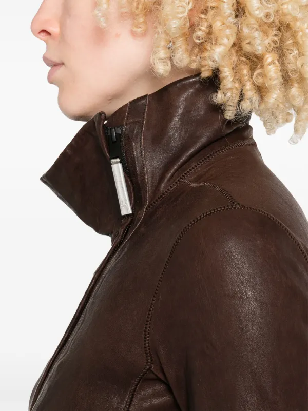 Isaac Sellam Experience Prudente Neo Leather Jacket | Brown | FARFETCH