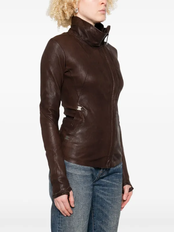Isaac Sellam Experience Prudente Neo Leather Jacket | Brown | FARFETCH