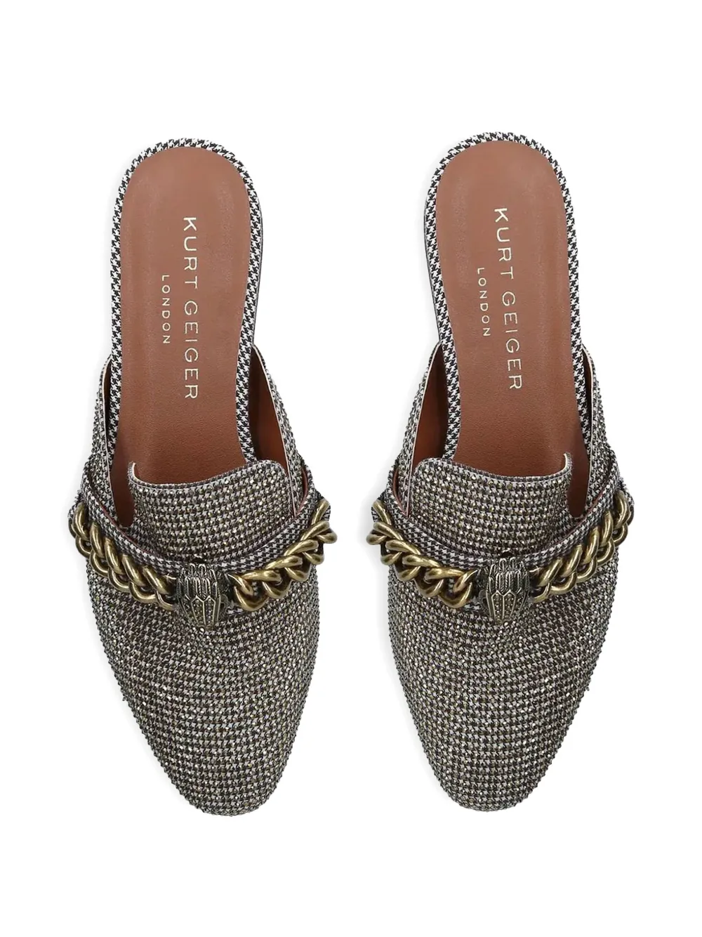 Kurt Geiger London Chelsea muiltjes verfraaid met kristallen Bruin