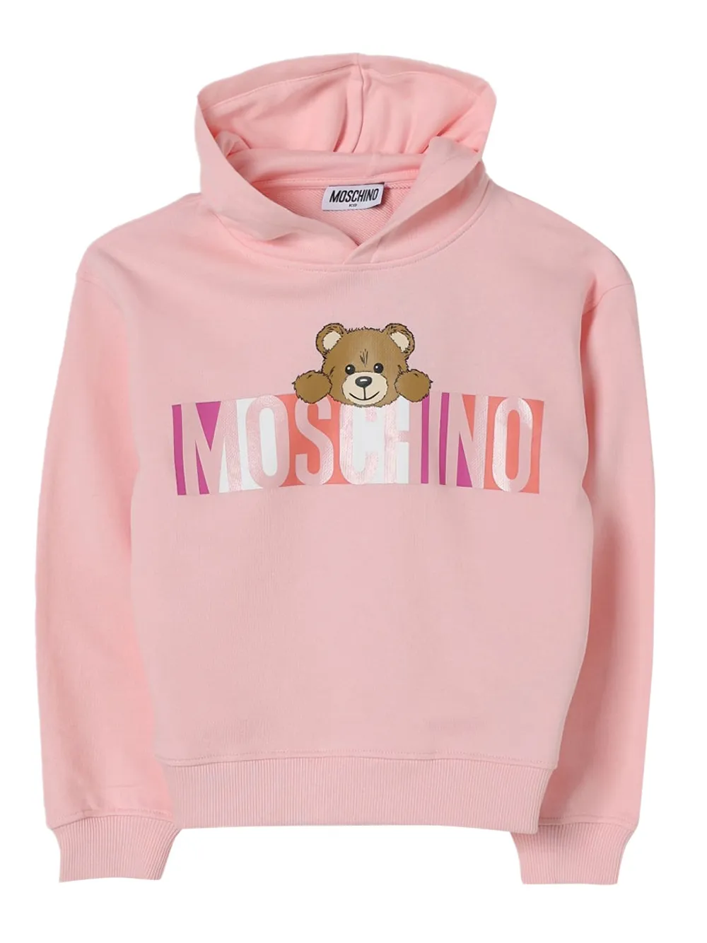 Moschino Kids Teddy Bear-print logo hoodie | Pink | Image 1