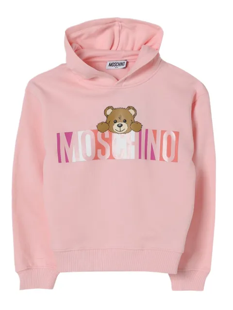 Moschino Kids Teddy Bear-print logo hoodie