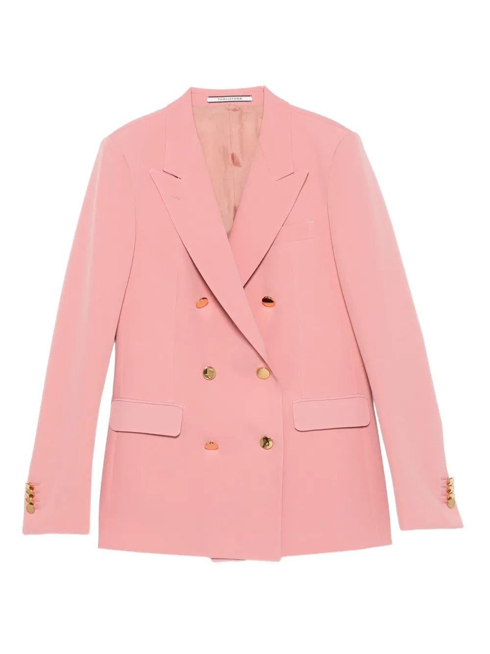 Tagliatore double-breasted gold-button dress Roze