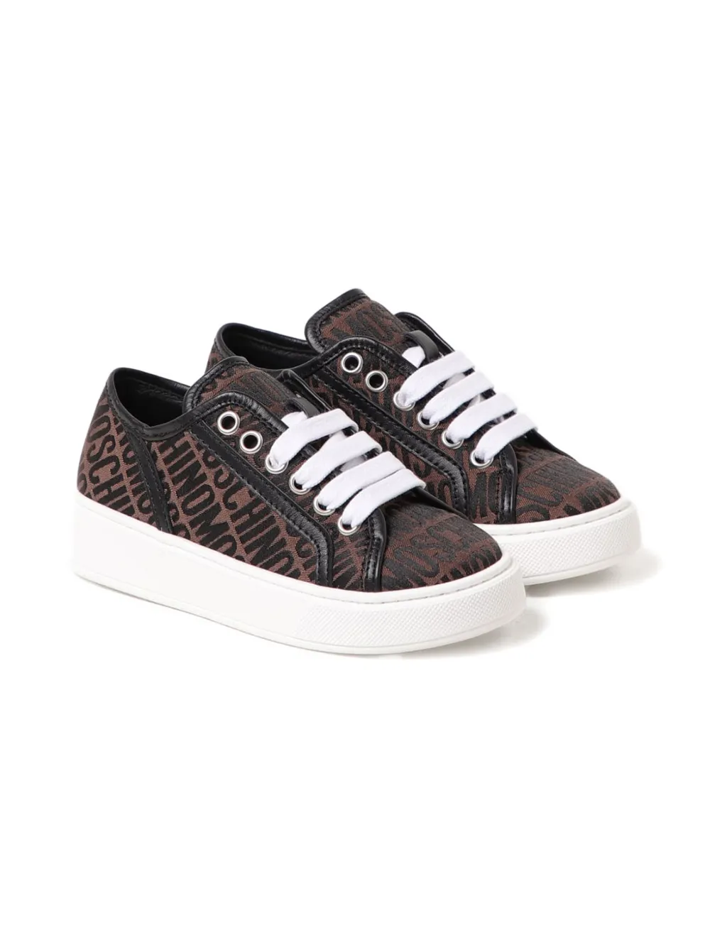 Moschino Kids logo-print sneakers Brown