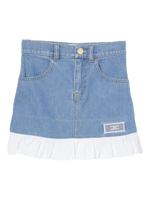 Elisabetta Franchi Kids Jeansrock mit Logo-Stickerei