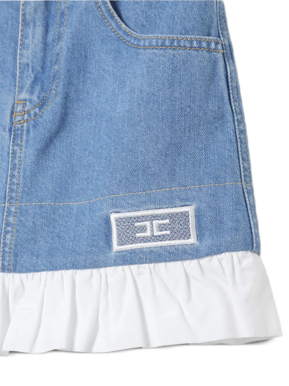 Elisabetta Franchi Kids Shirt met geborduurd logo Blauw