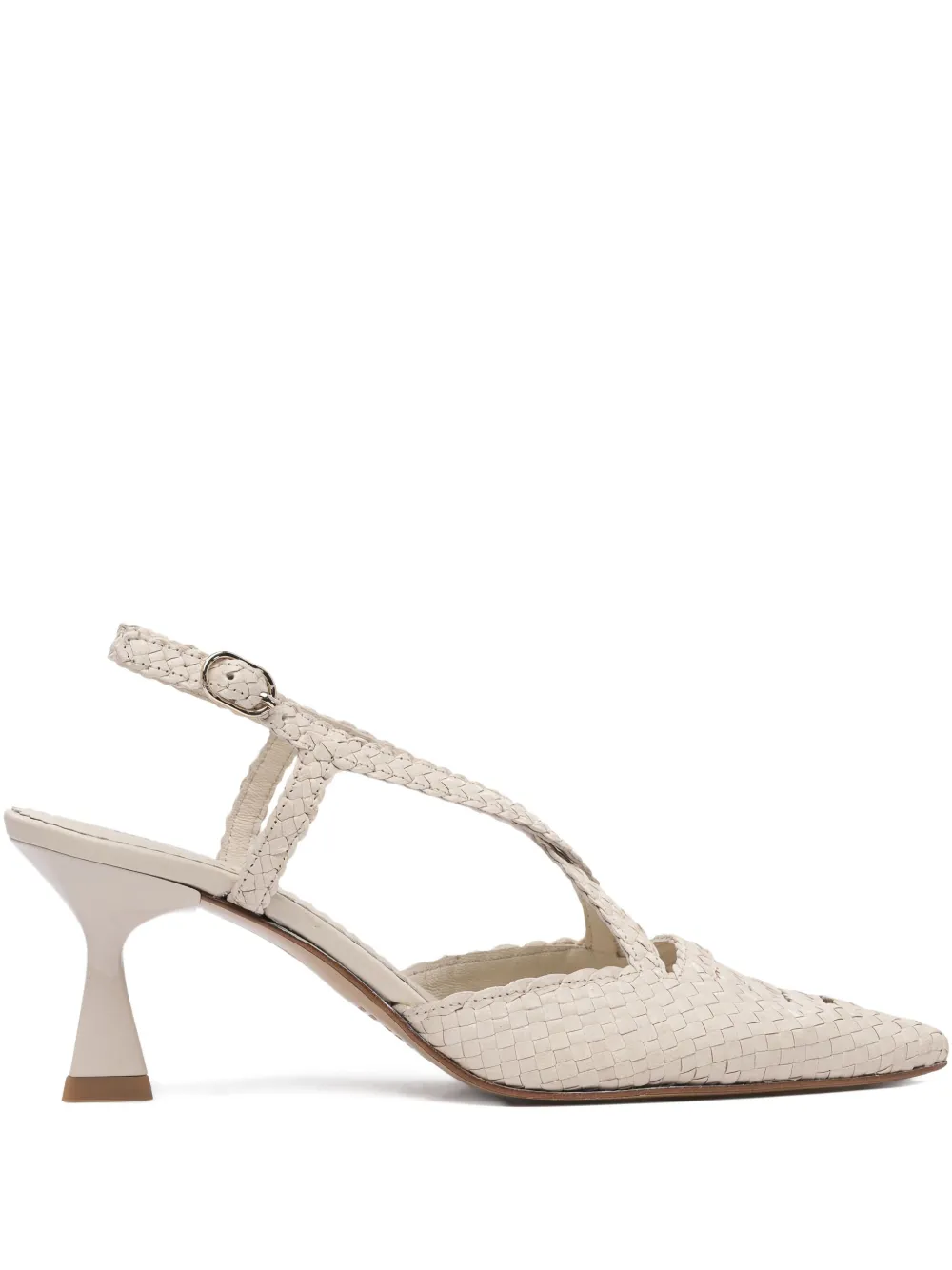 Moritz woven leather ankle-strap pumps