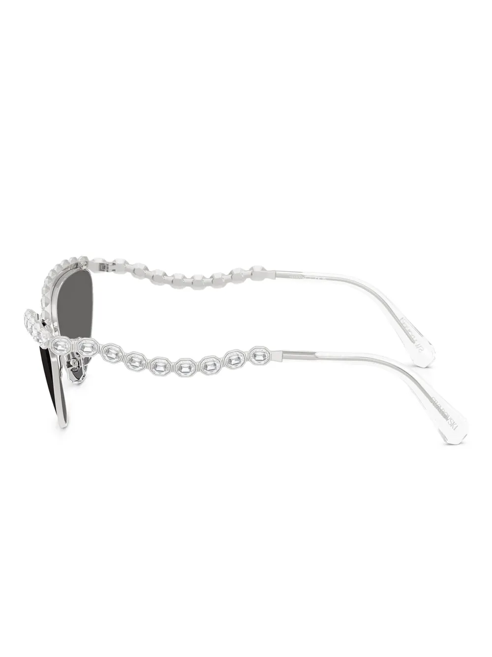 Swarovski Eyewear Crystal-embellished Cat-eye Sunglasses In Silver