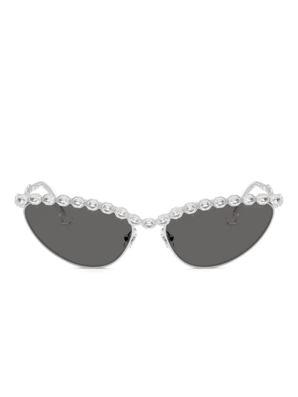 Swarovski Eyewear Crystal-embellished Cat-eye Sunglasses In Silver