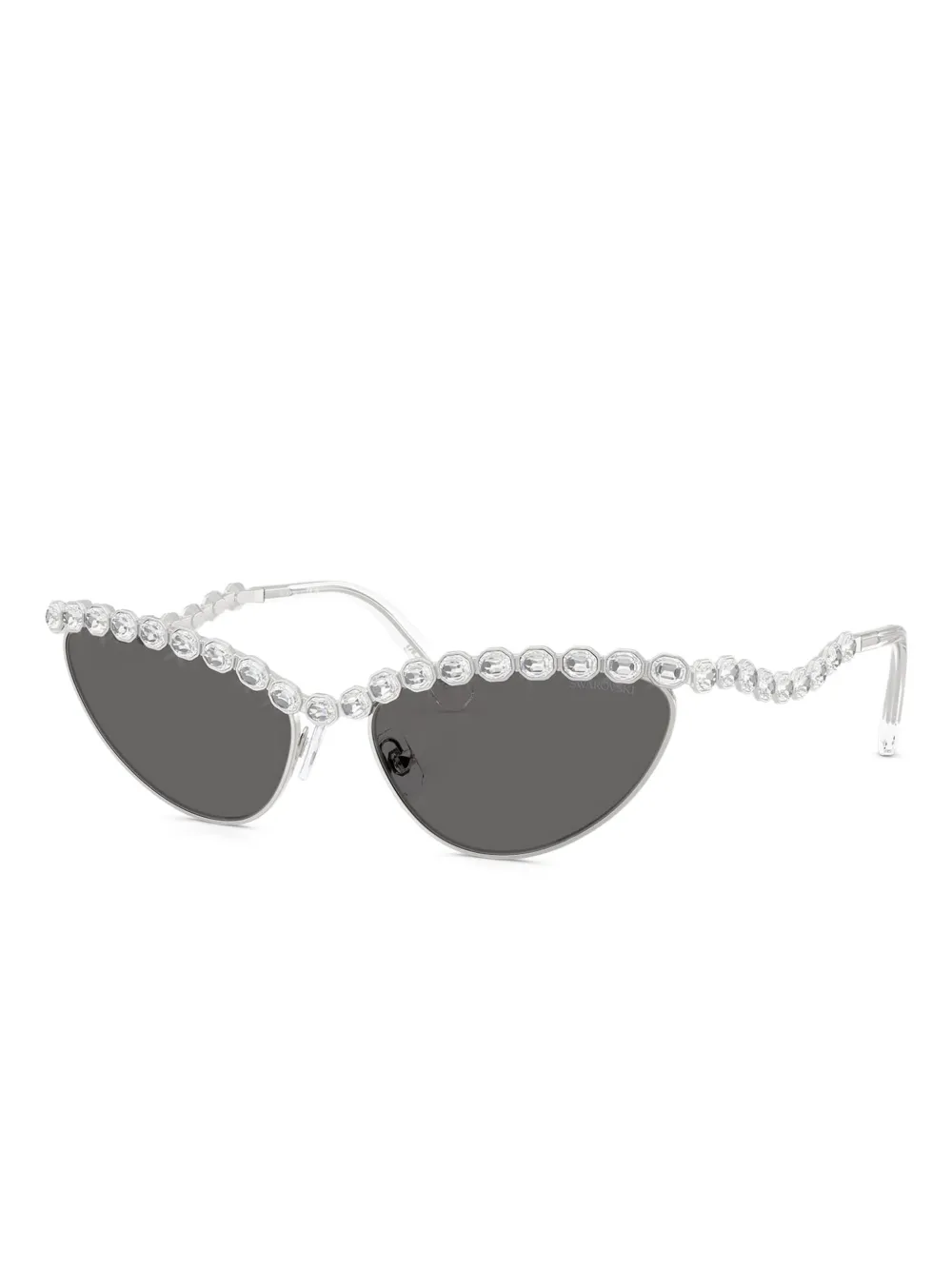 Swarovski Eyewear Crystal-embellished Cat-eye Sunglasses In Silver