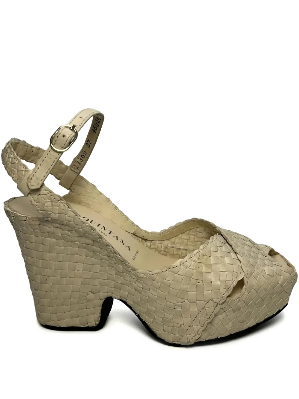 Toni Pons 95 mm geweven leren sandalen Beige