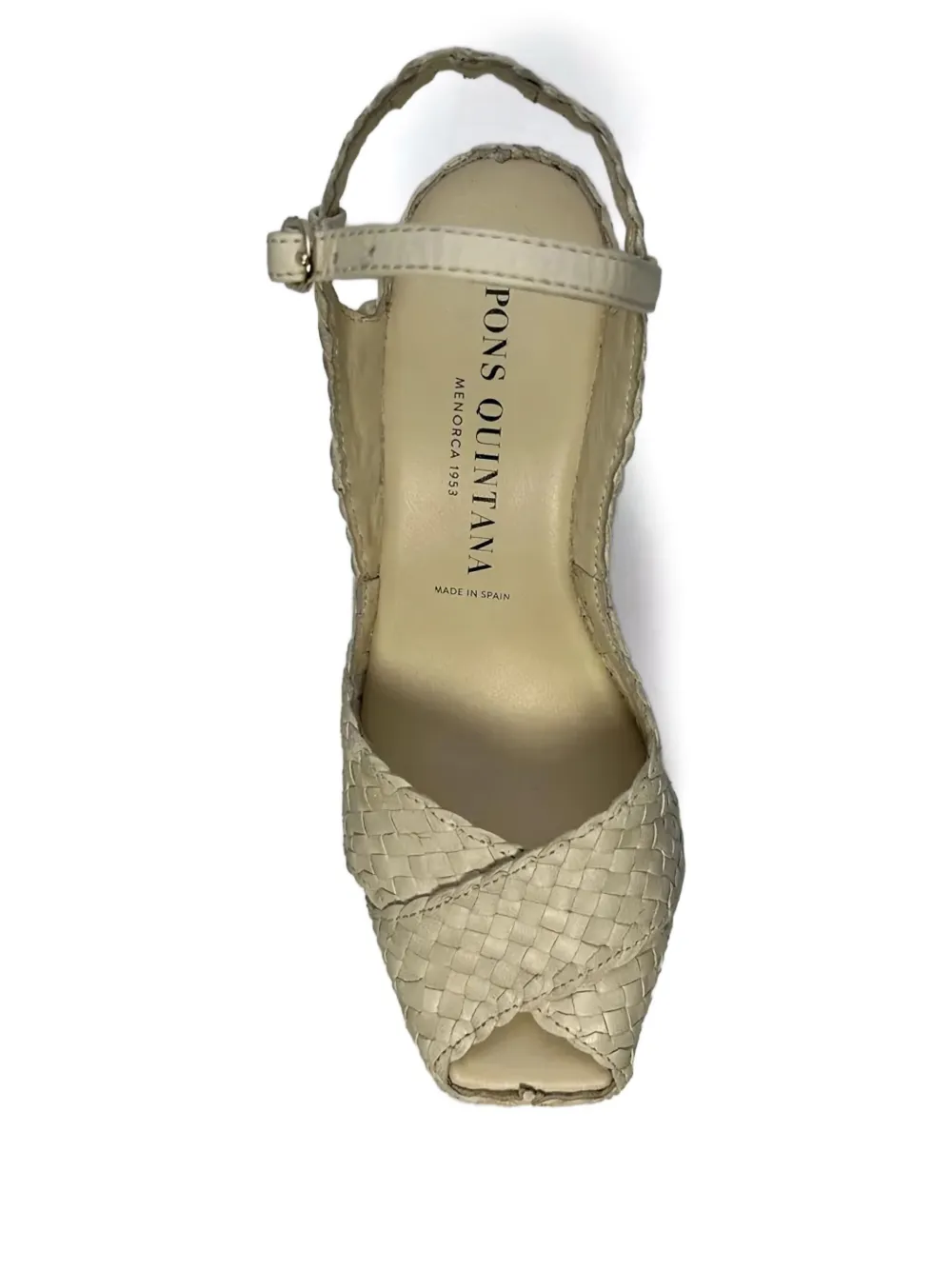 Toni Pons 95 mm geweven leren sandalen Beige