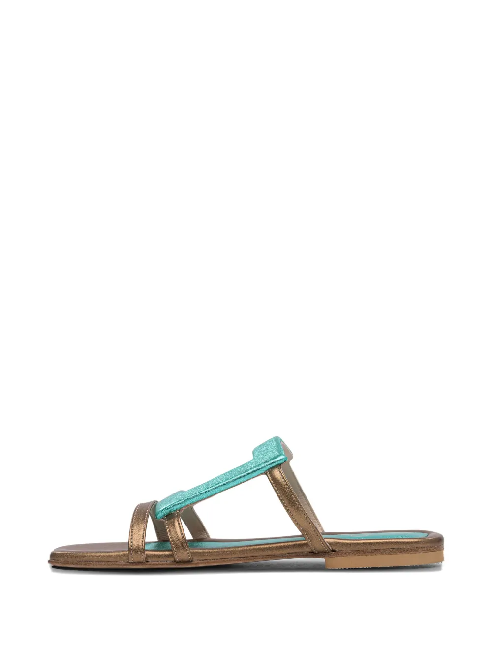 Elina Linardaki metallic buckle sandals Green