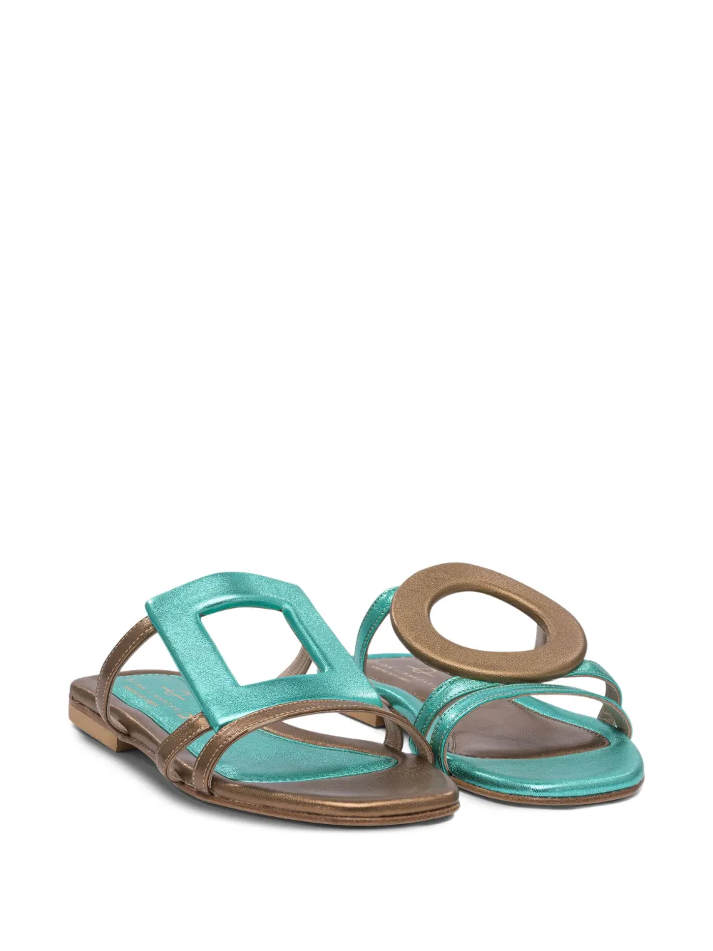 Elina Linardaki metallic buckle sandals | Flat Sandals | Image 2