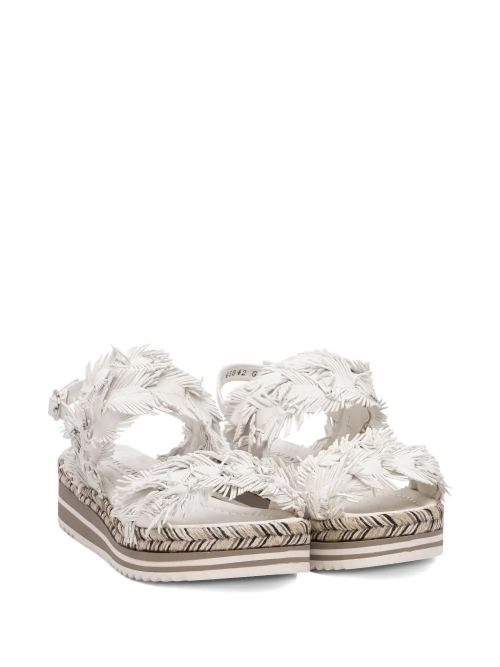 Toni Pons Sandalen met plateauzool en franje Wit