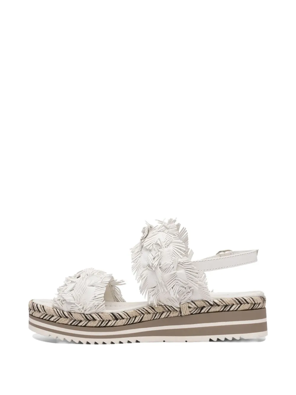 Toni Pons Sandalen met plateauzool en franje Wit