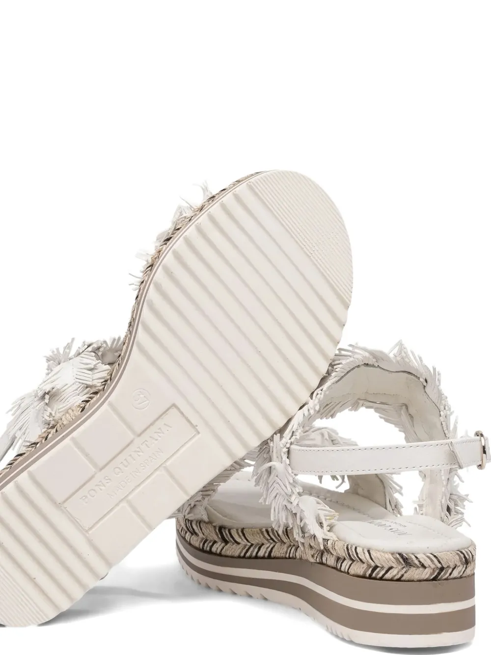 Toni Pons Sandalen met plateauzool en franje Wit